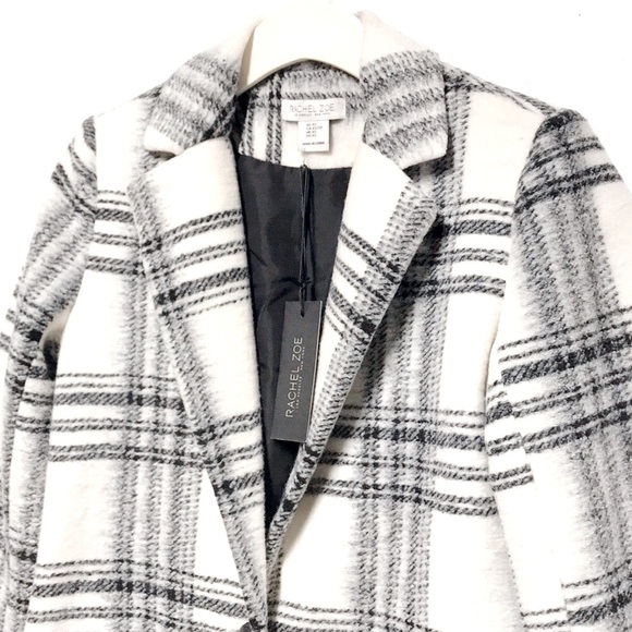 NWT RACHEL ZOE Black and White Plaid Coat - Picture 6 of 10